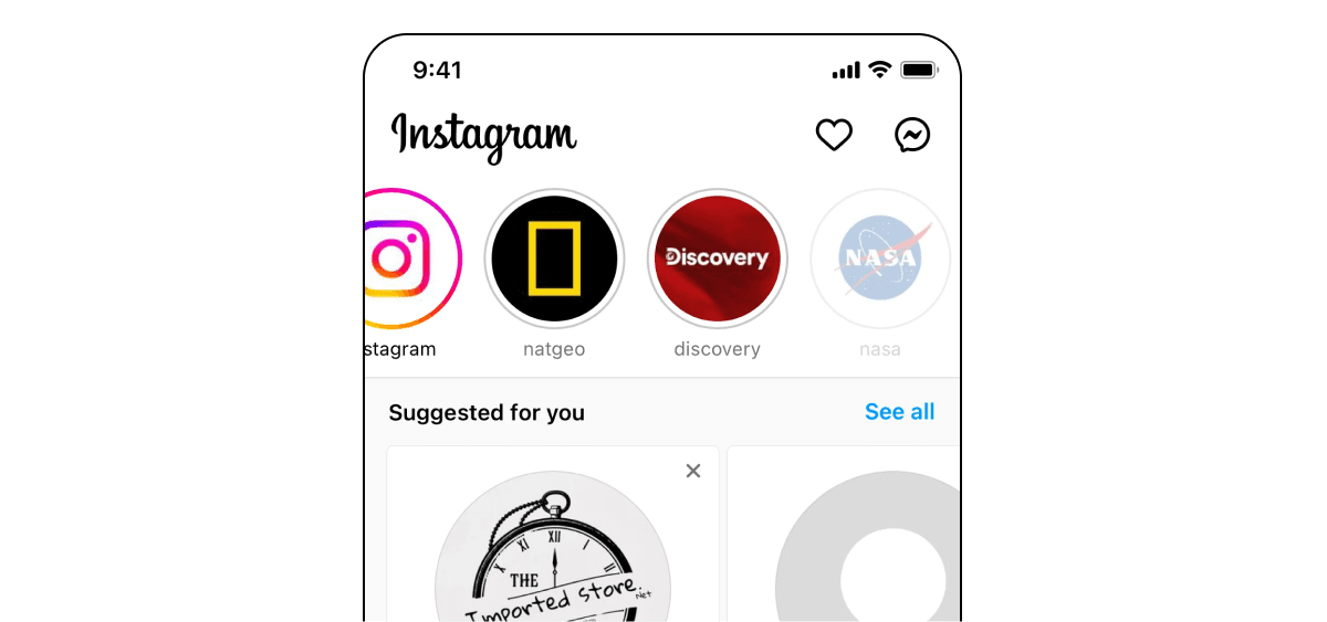 Instagram Stories — UI Design example of the Gestalt principle