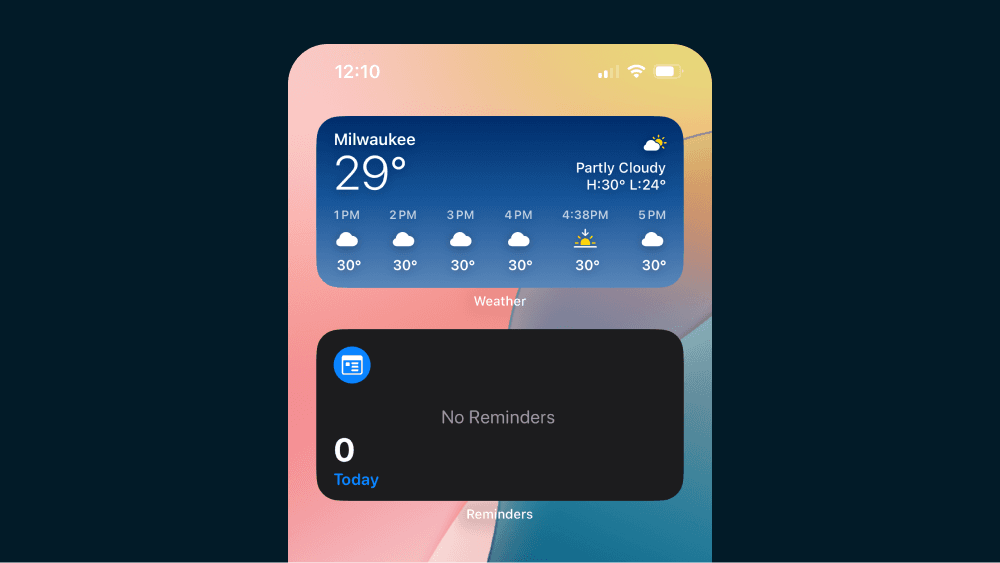 iOS Widgets — UI Design example of the Gestalt principle