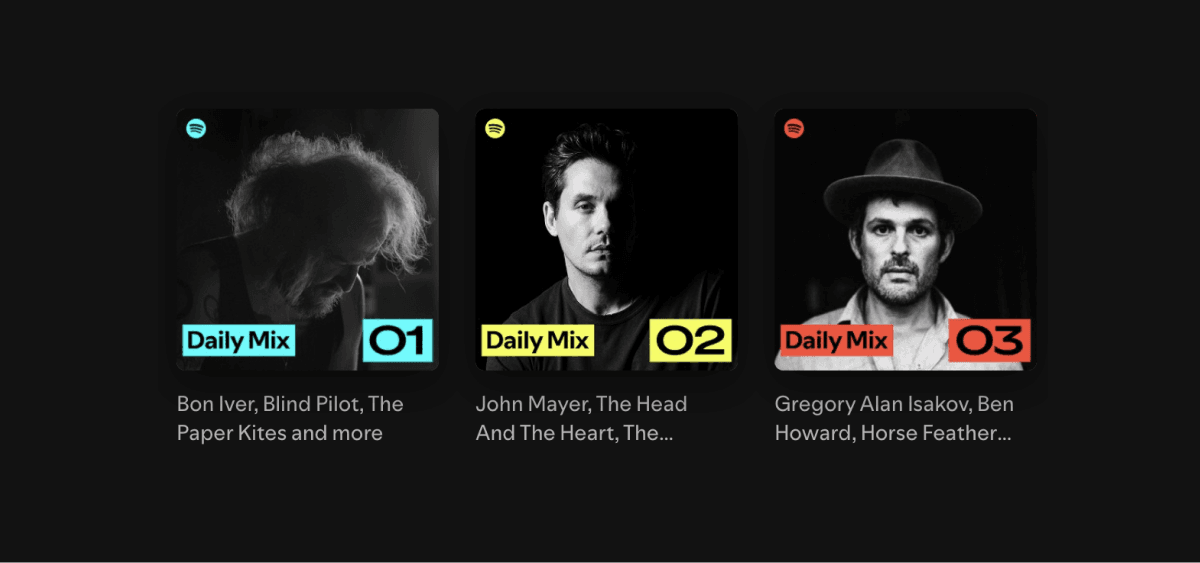 Spotify's Playlist Cards — UI Design example of the Gestalt principle