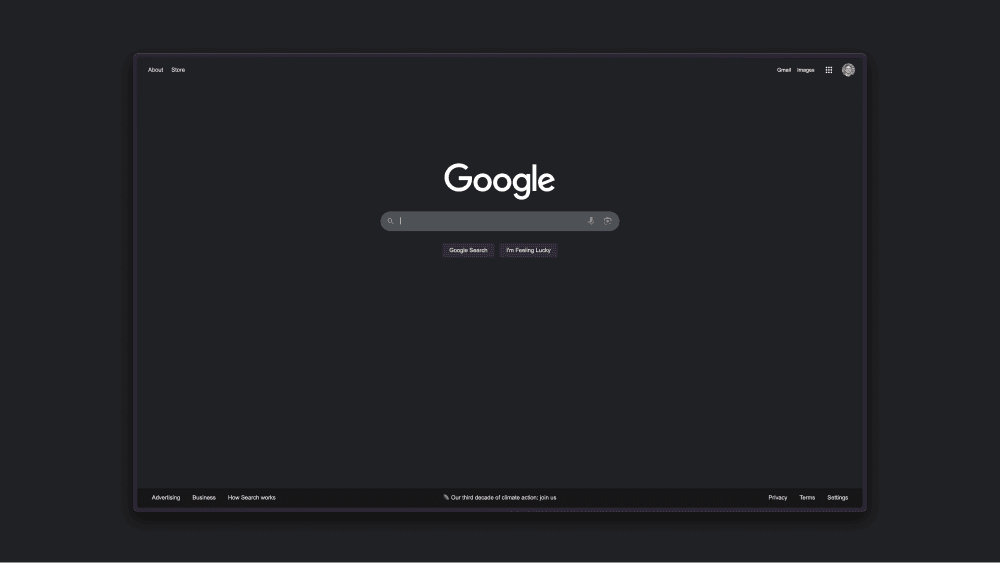 Google Search Page — Web Design example of the Gestalt principle